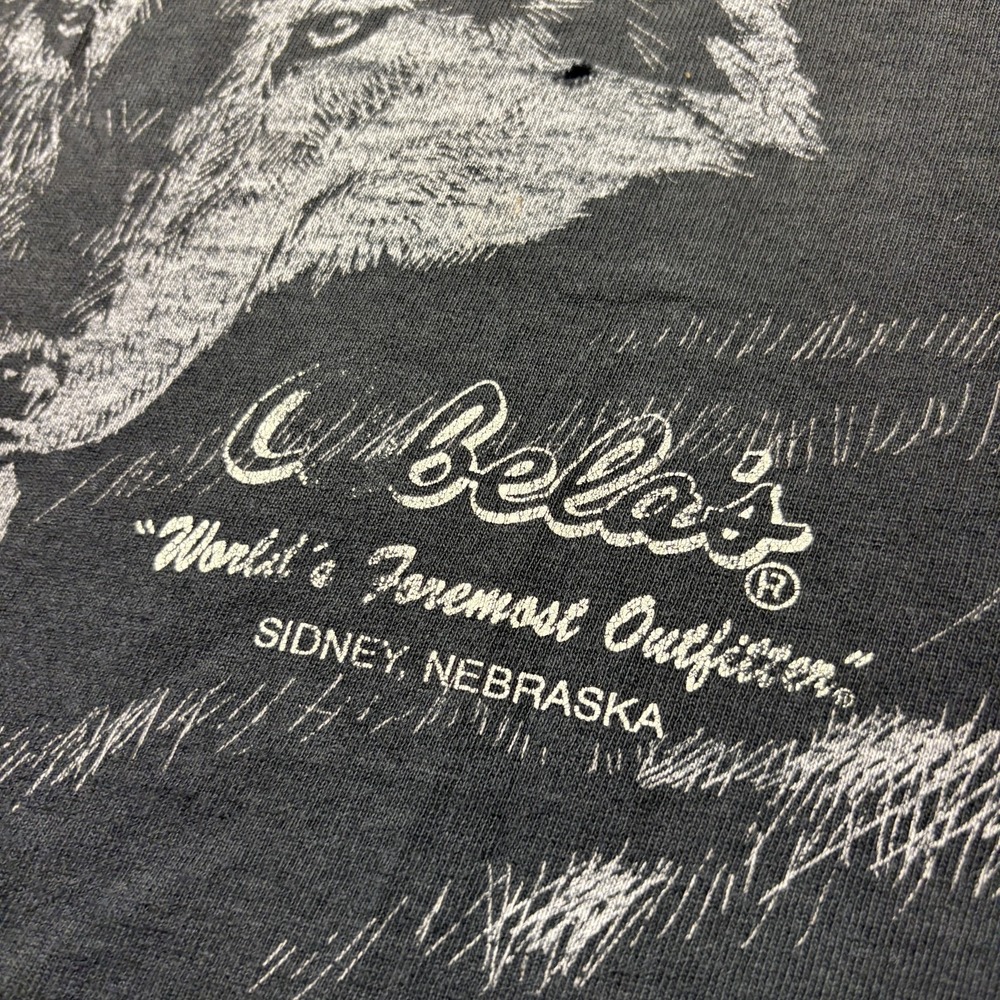 Vintage Cabela's Wolf Shirt Mens‎ XL Black Wilderness Animal Graphic Tee 90s USA - Picture 7 of 16
